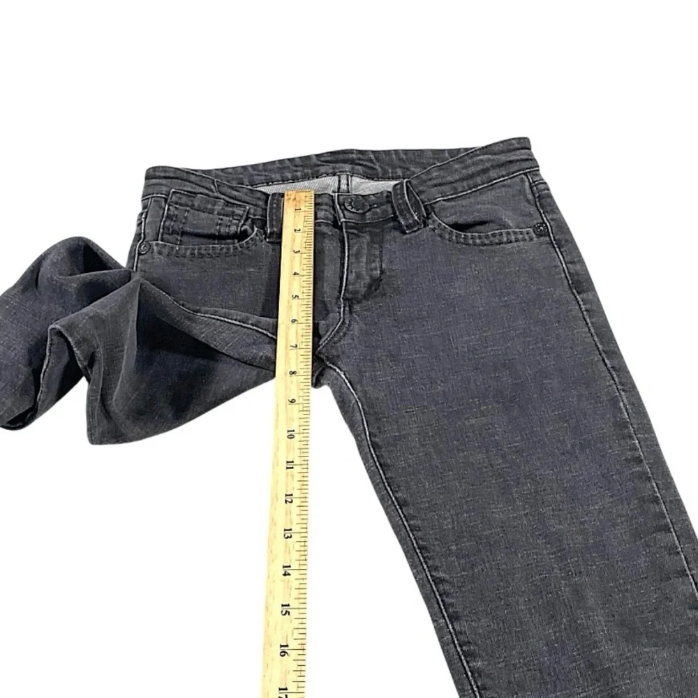 BCBGMAXAZRIA Jeans Womens 26 Graphite Slim Straight Long Biker Rockstar Y2K Club - Picture 7 of 15